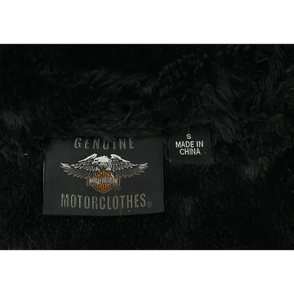 Harley Davidson Black Hooded Bomber Jacket With Logo Tape Size S - Picture 5 of 12